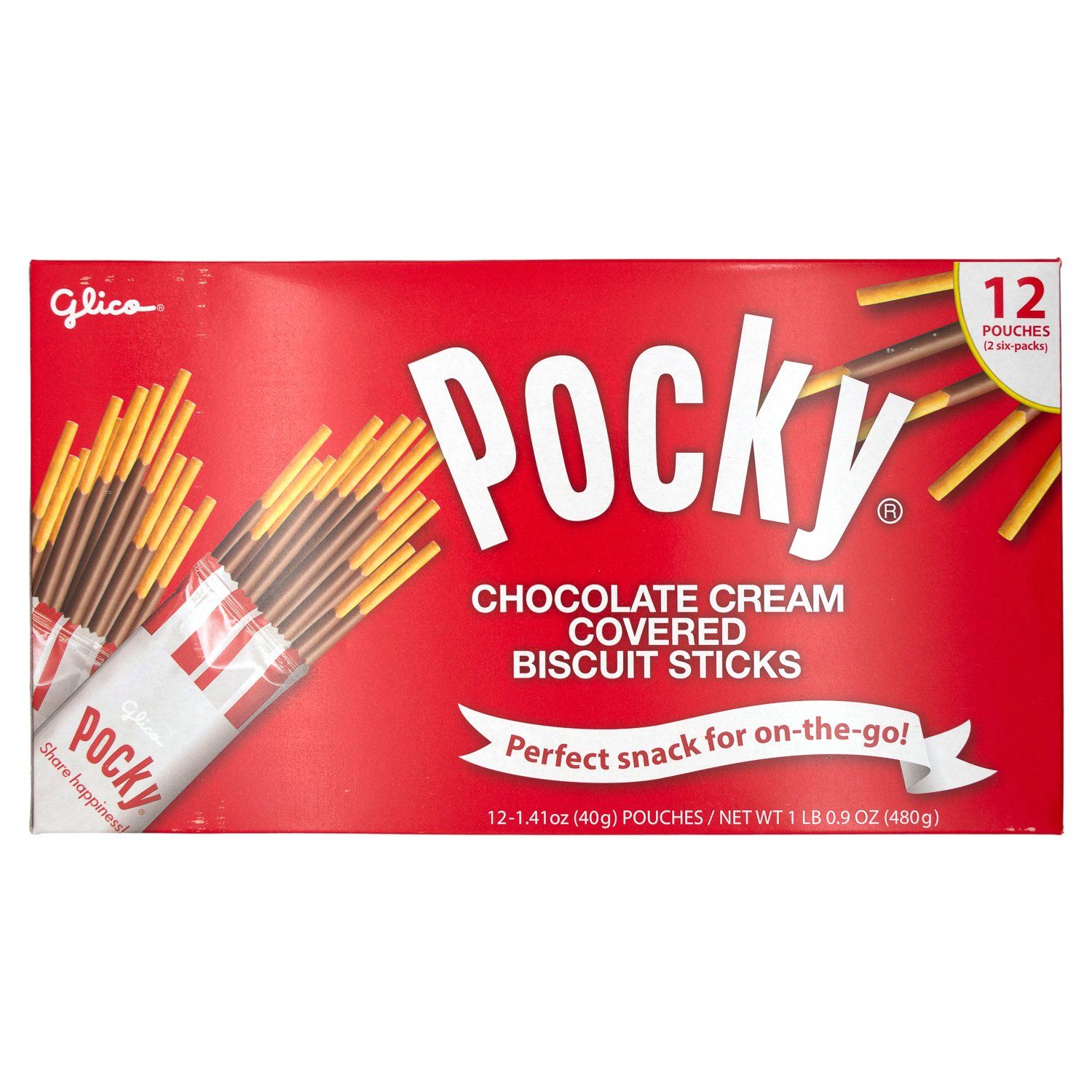 Pocky Cream Covered Biscuit Sticks Meltable Glico Gift Chocolate 1.41 Oz-12 Count 