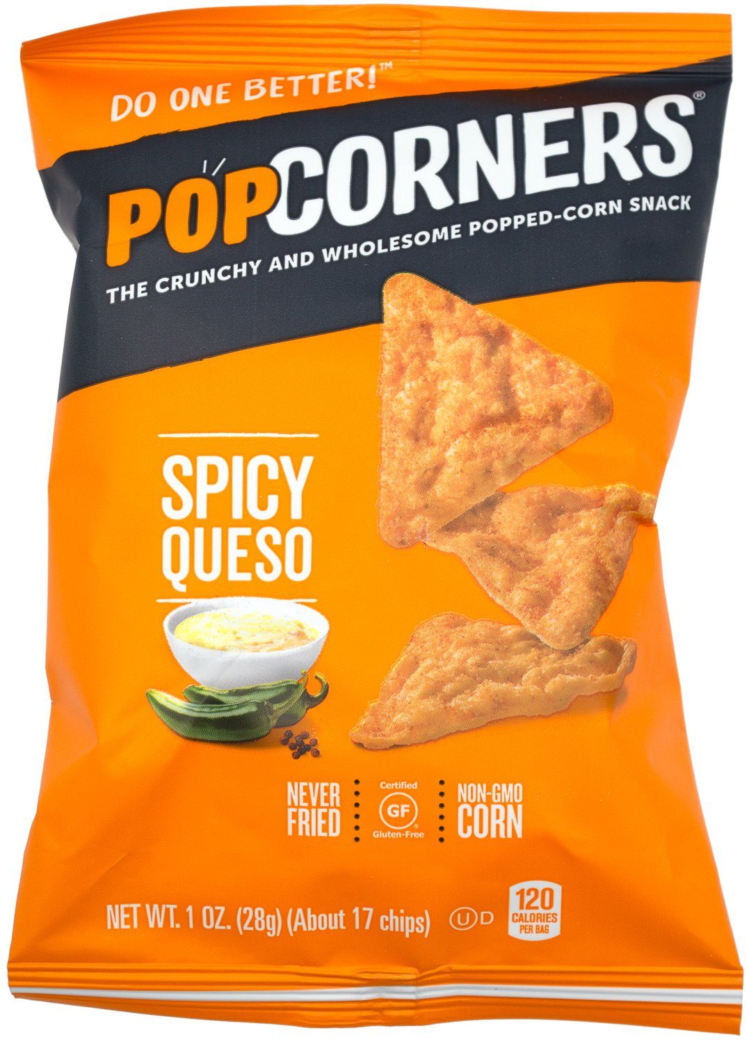 Popcorners - The Crunchy and Wholesome Popped-corn Snack Popcorners Spicy Queso 1 Ounce 