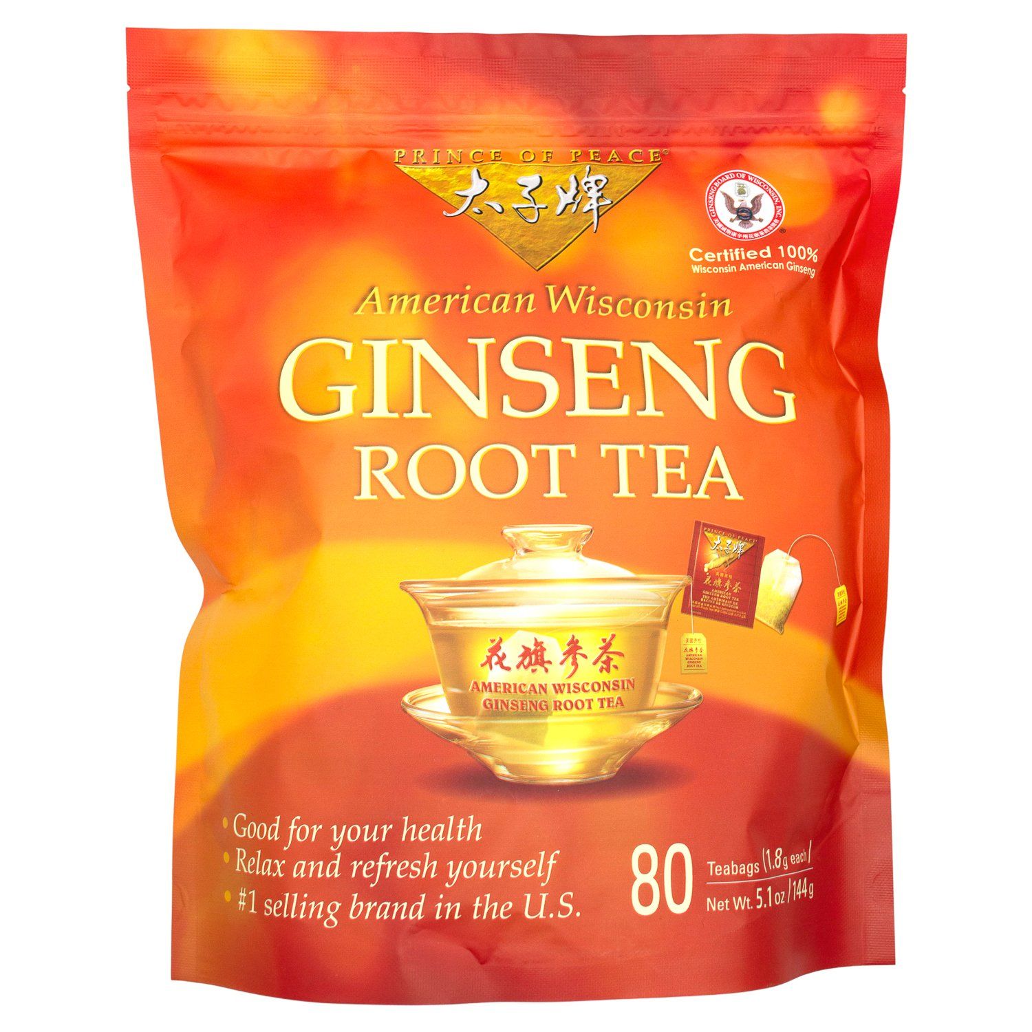 Prince of Peace Ginseng Root Tea Prince of Peace Ginseng 80 Tea Bags 