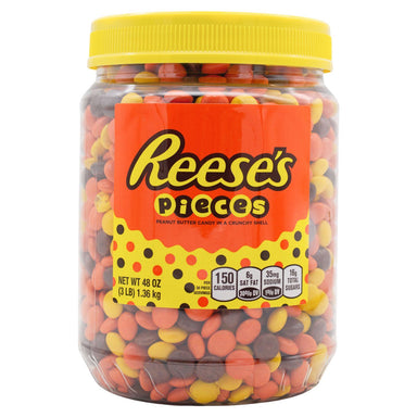 Reese's Pieces, Peanut Butter Candy Meltable Reese's 48 Ounce Jar 