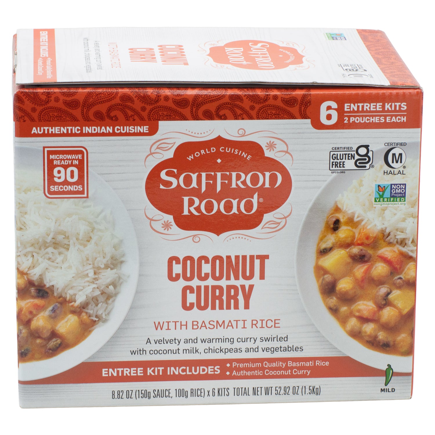 Saffron Road Entree Kits Saffron Road Coconut Curry 8.82 Oz-6 Count 