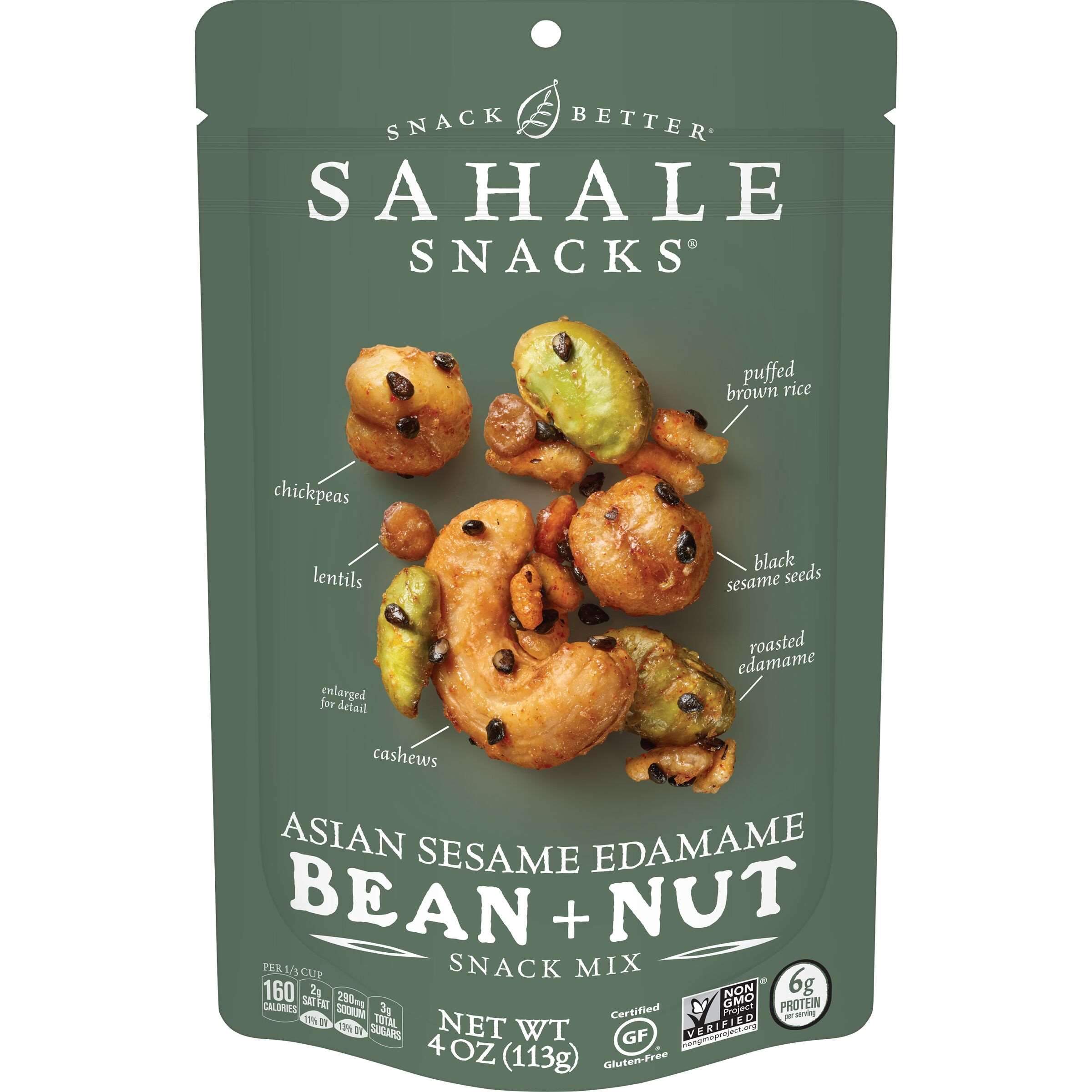 Sahale Snacks Snack Mixes Sahale Snacks Asian Sesame Edamame Bean+Nut 4 Ounce 