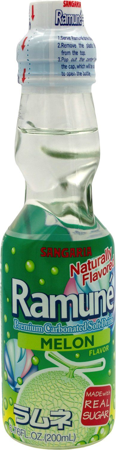 Sangaria Ramuné, Premium Carbonated Soft Drink Sangaria Melon 6.76 Fl Oz 