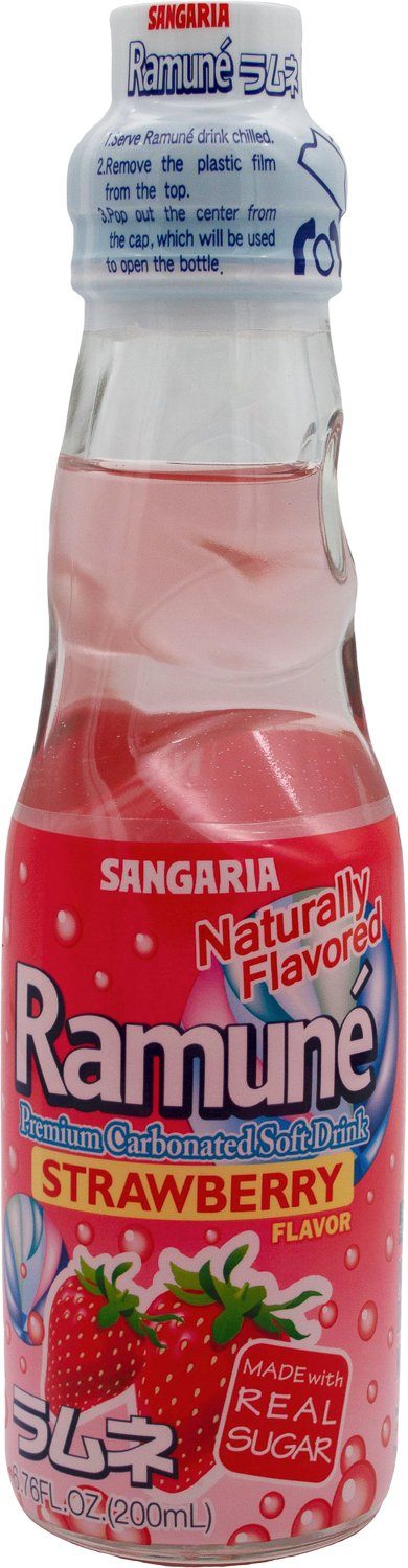 Sangaria Ramuné, Premium Carbonated Soft Drink Sangaria Strawberry 6.76 Fl Oz 