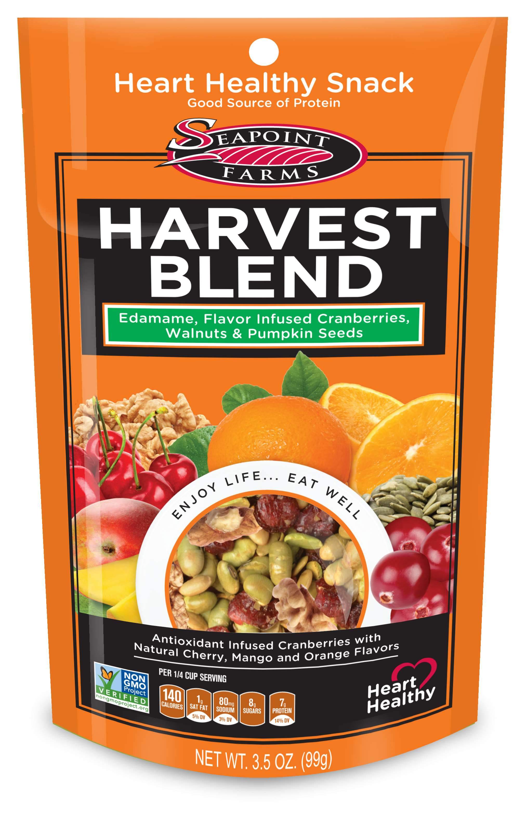 Seapoint Farms Dry Roasted Edamame Seapoint Farms Harvest Blend 3.5 Ounce 