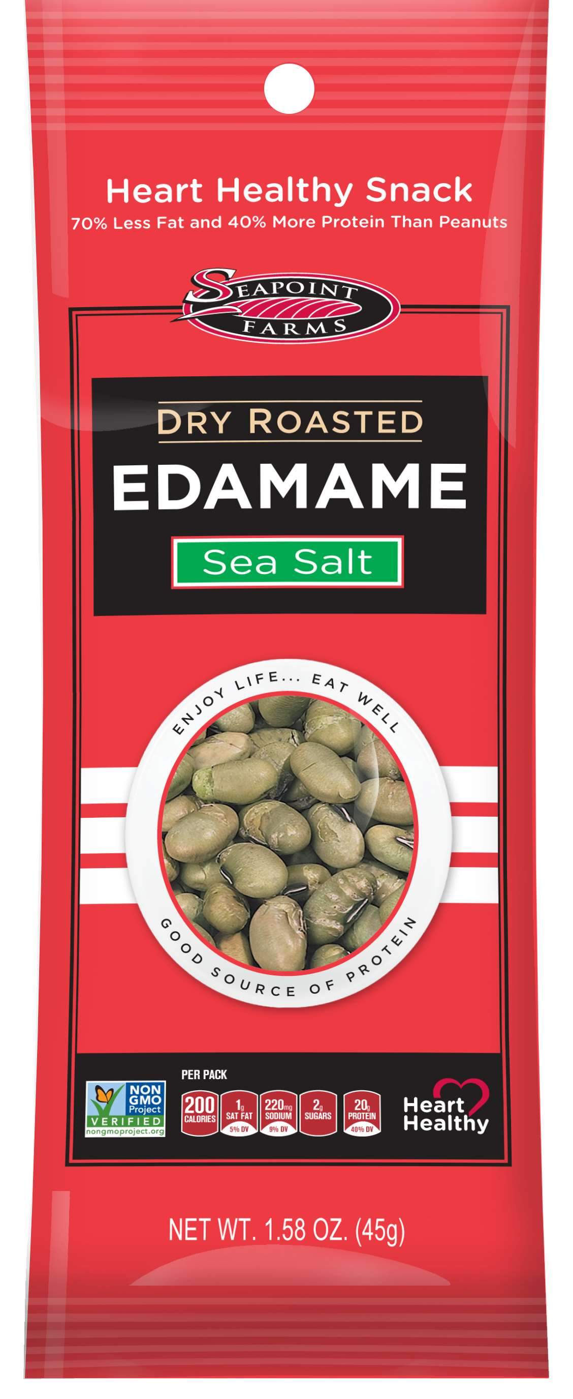 Seapoint Farms Dry Roasted Edamame Seapoint Farms Sea Salt 1.58 Ounce 