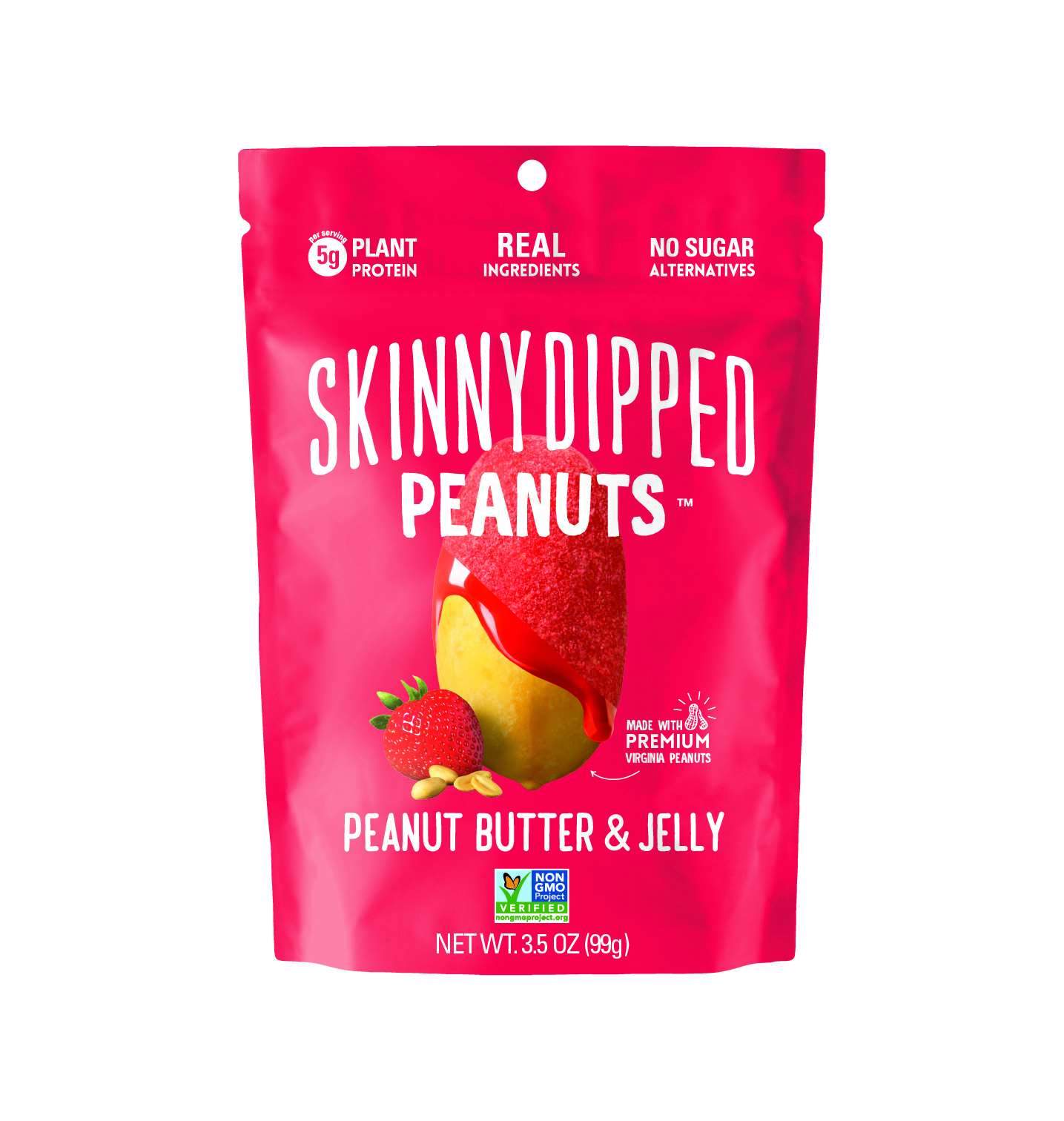 Skinny Dipped Nuts Covered Meltable Skinny Dipped Peanuts - Peanut Butter & Jelly 3.5 Ounce 