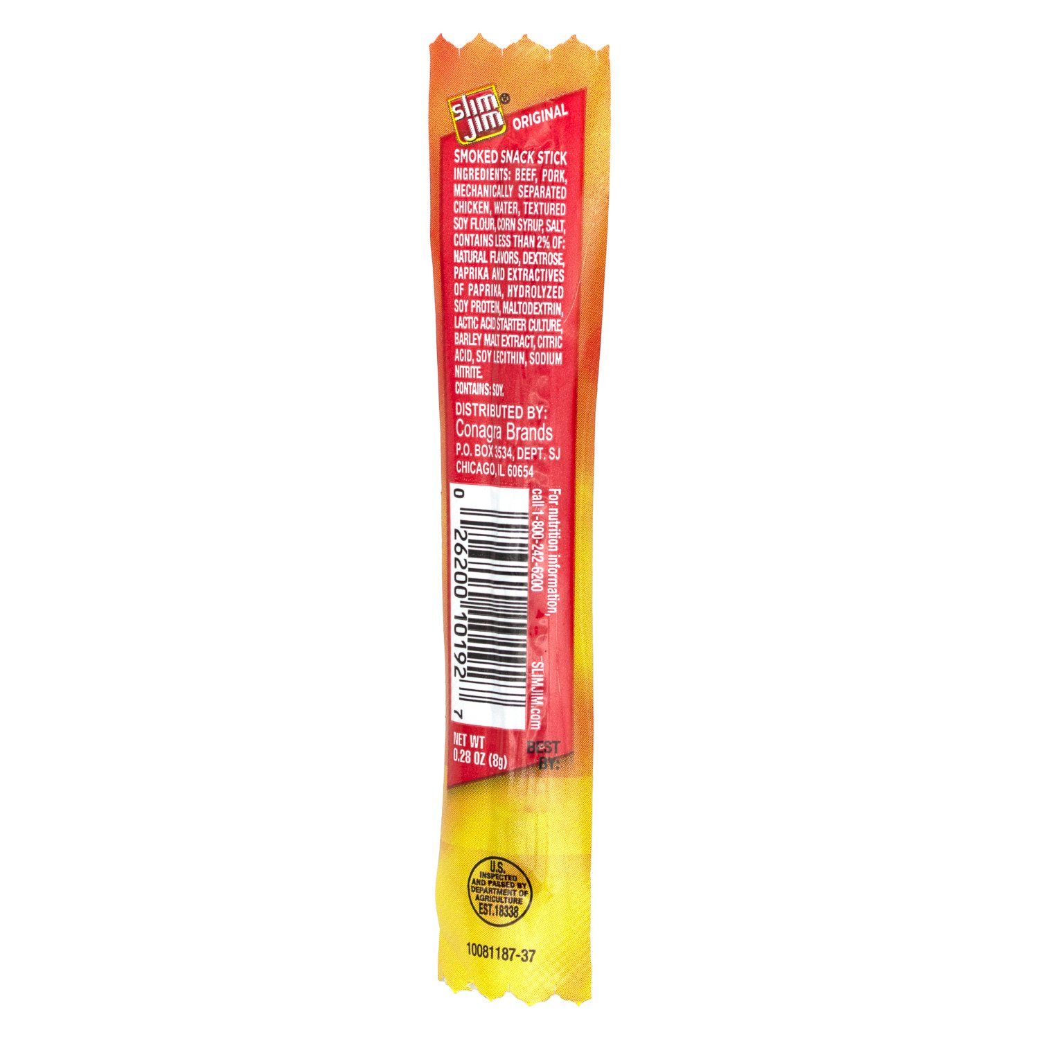 Slim Jim Snack Sticks Slim Jim Original 0.28 Ounce 