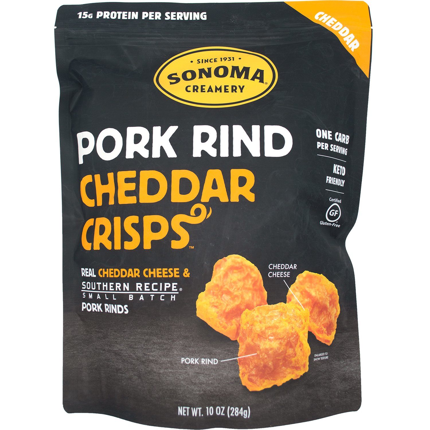 Sonoma Creamery Pork Rind Cheddar Crisps Sonoma Creamery 10 Ounce 