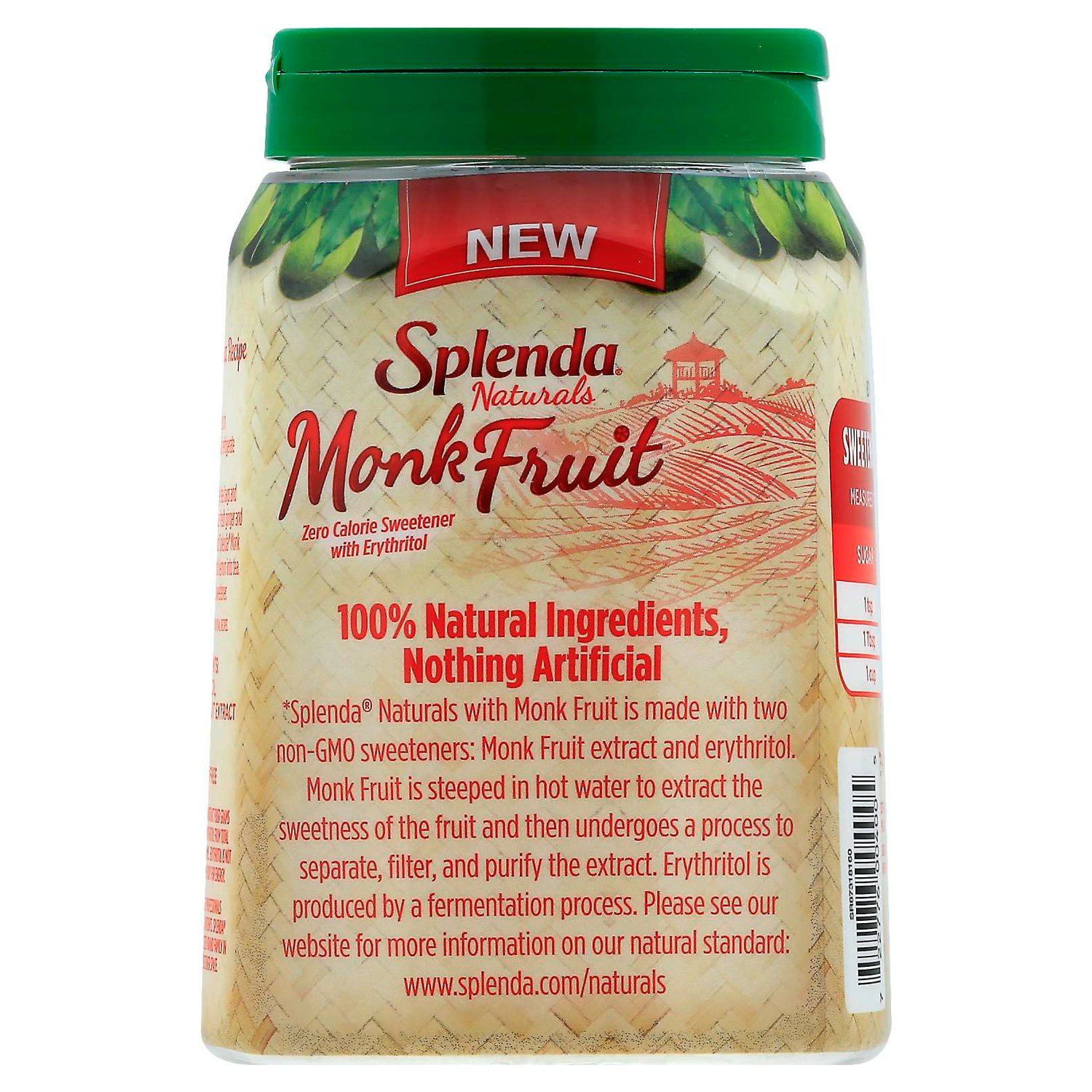 Splenda Naturals Monk Fruit Zero Calorie Sweetener Splenda 