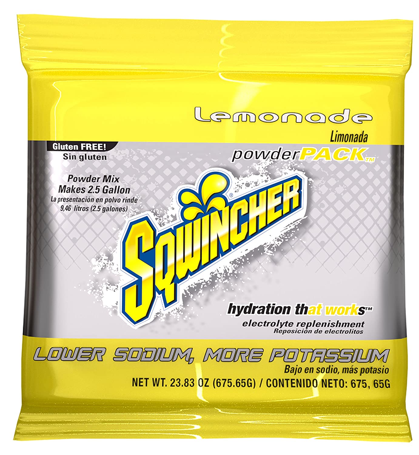 Sqwincher PowderPack Electrolyte Replenishment Snackathon Foods Lemonade 23.83 Ounce 
