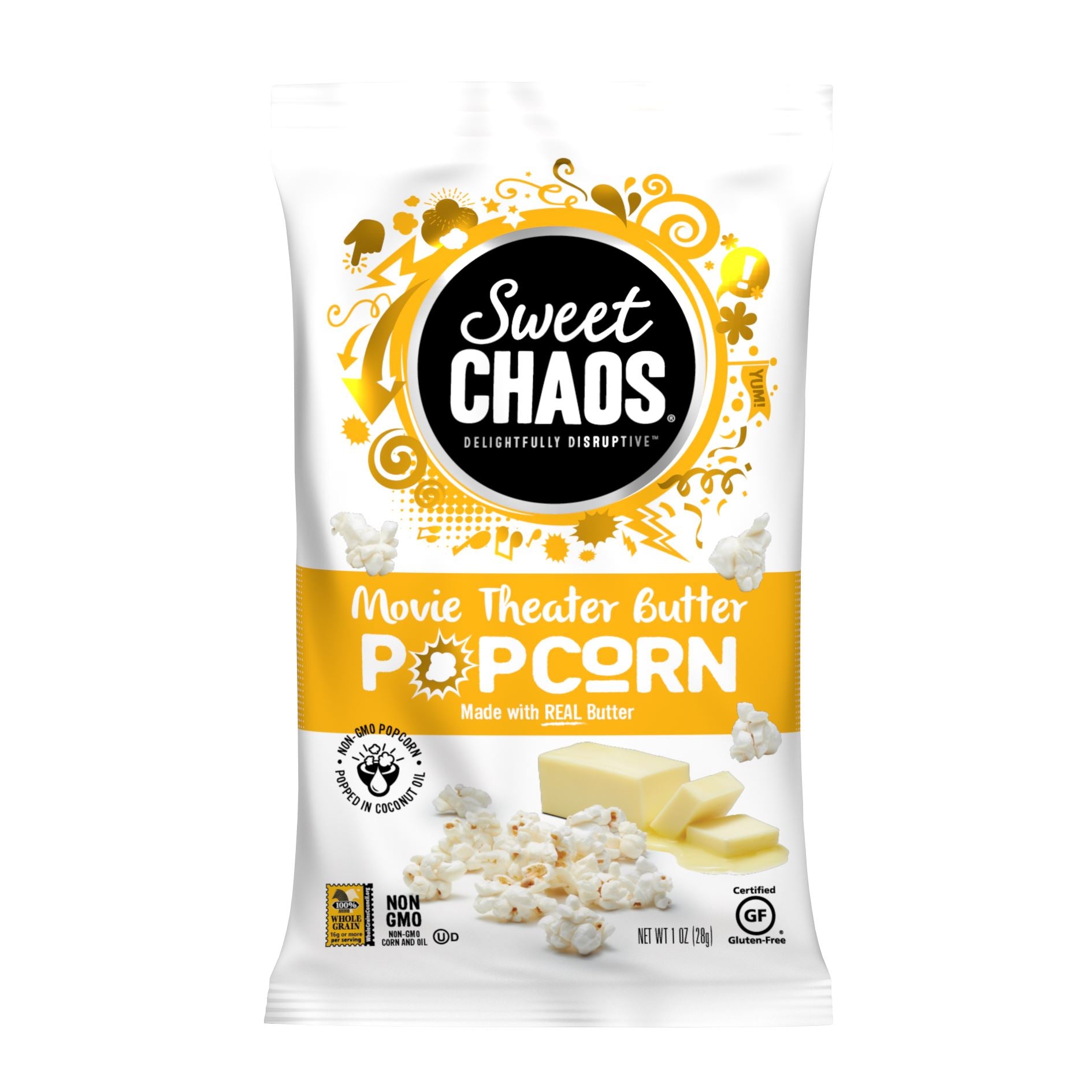 Sweet Chaos Drizzled Popcorns Sweet Chaos Movie Theater Butter 1.5 Ounce 