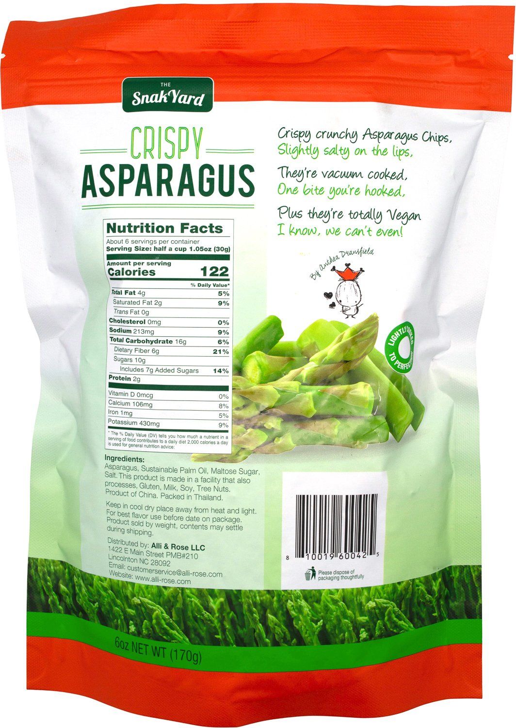 The Snak Yard Crispy Asparagus, 6 Ounce The Snak Yard 