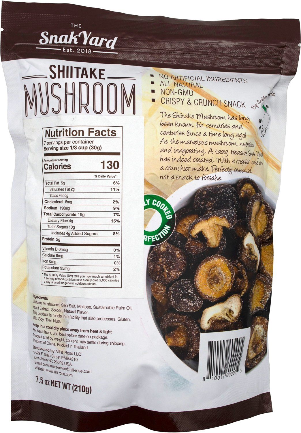 The Snak Yard Shiitake Mushroom, 7.5 Ounce The Snak Yard 