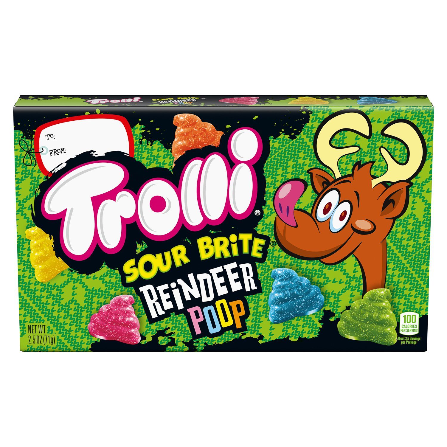 Trolli Sour Brite Meltable Trolli Reindeer Poop 2.5 Ounce 