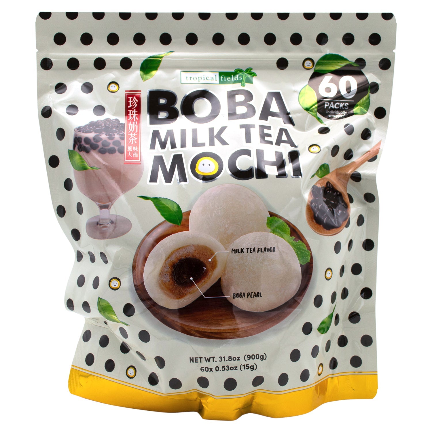 Tropical Fields Boba Milk Tea Mochi Tropical Fields Milk Tea 31.8 Ounce 