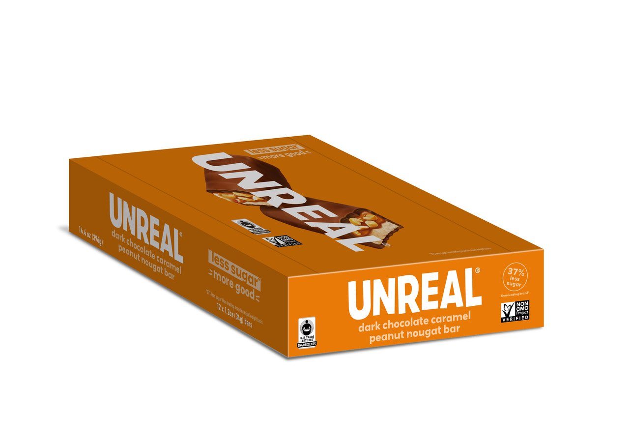 UNREAL Chocolate Bars Meltable UNREAL Dark Chocolate Caramel 1.2 Ounce 