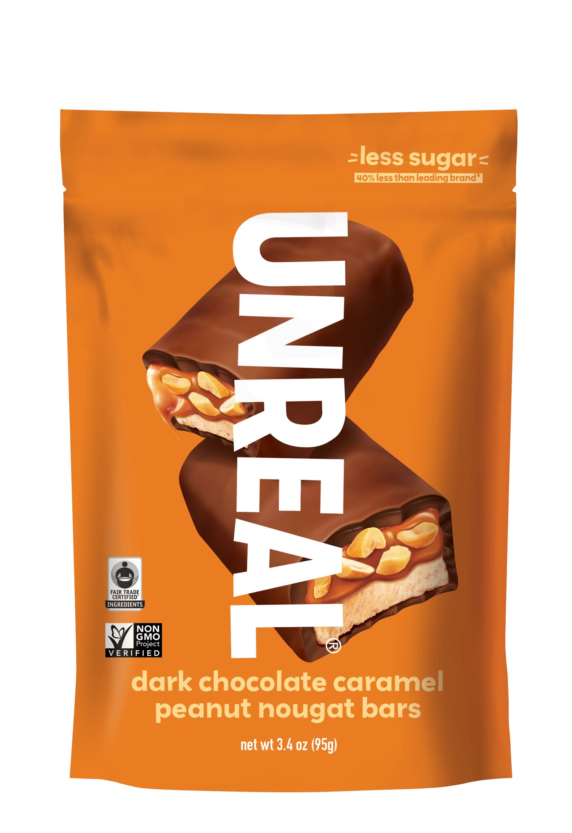 UNREAL Chocolate Bars Meltable UNREAL Dark Chocolate Caramel 3.4 Ounce 