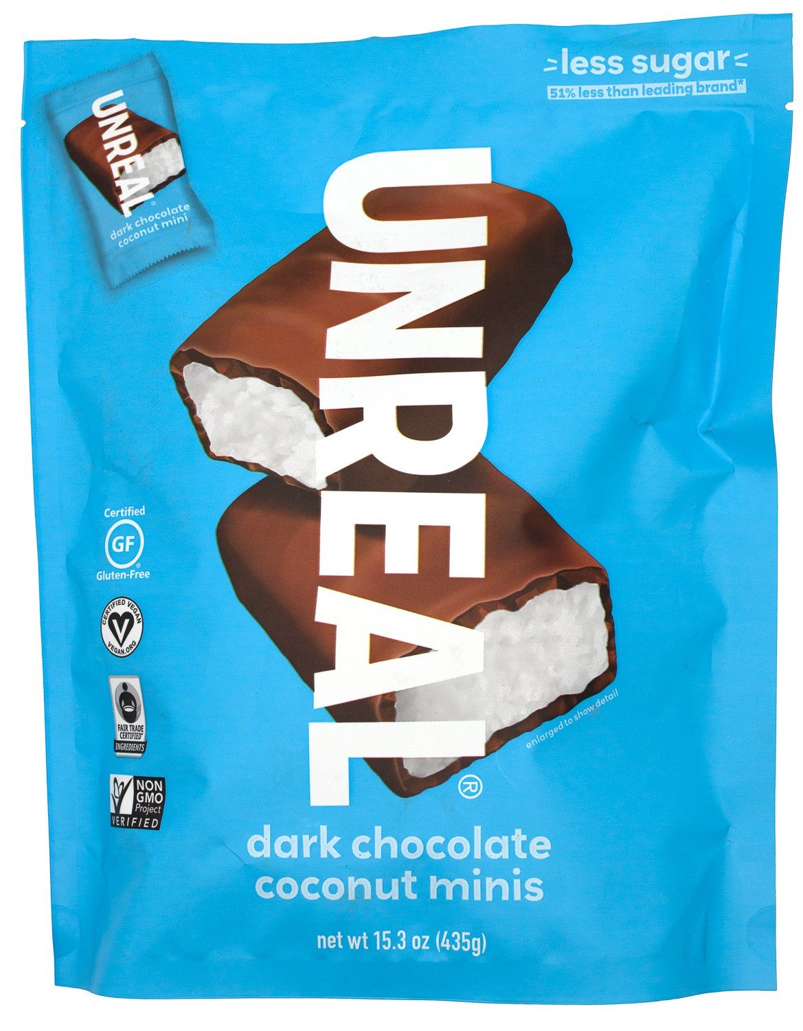 UNREAL Chocolate Bars UNREAL Dark Chocolate Coconut Mini 15.3 Ounce 