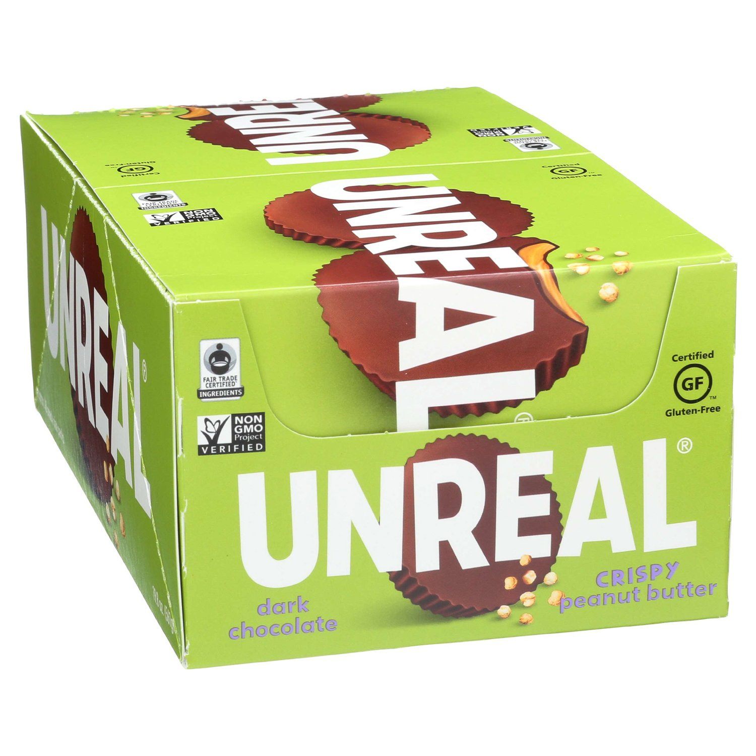 UNREAL Dark Chocolate Butter Cups Meltable UNREAL Crispy Peanut Butter 0.5 Oz-40 Count 