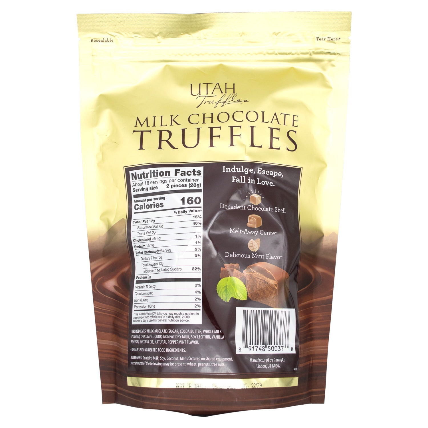 Utah Truffles Belgian Milk Chocolate Truffles Meltable Utah Truffles 