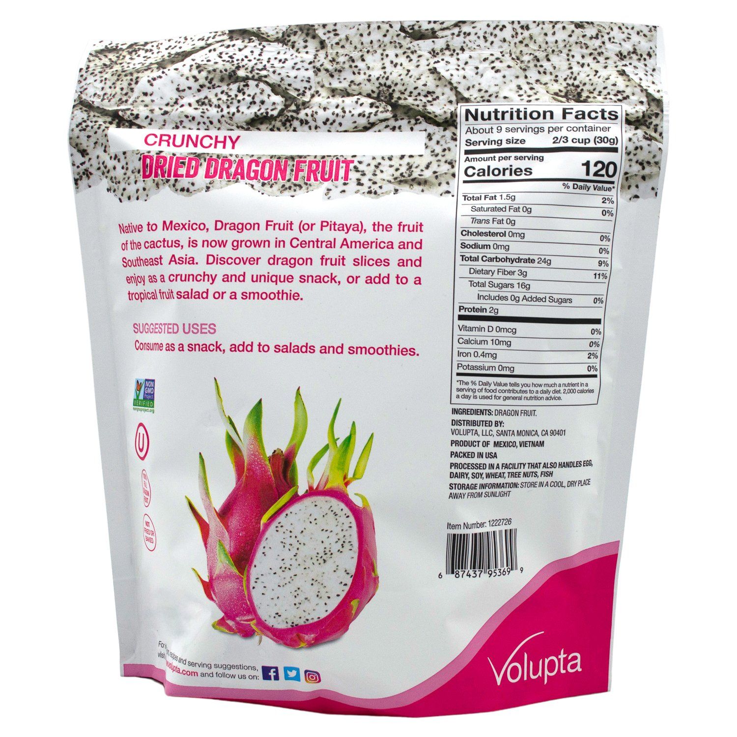 Volupta Crunchy Dried Dragon Fruit Volupta 