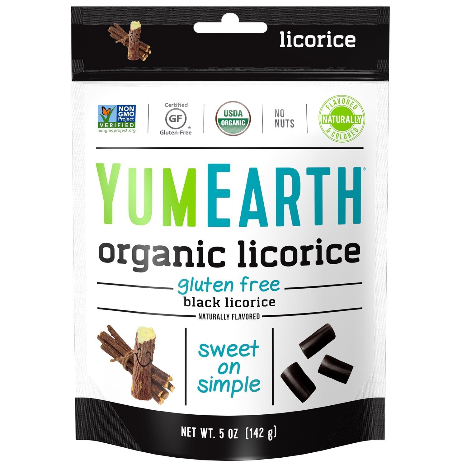 YumEarth Organic Gluten Free Licorice YumEarth Black 5 Ounce 